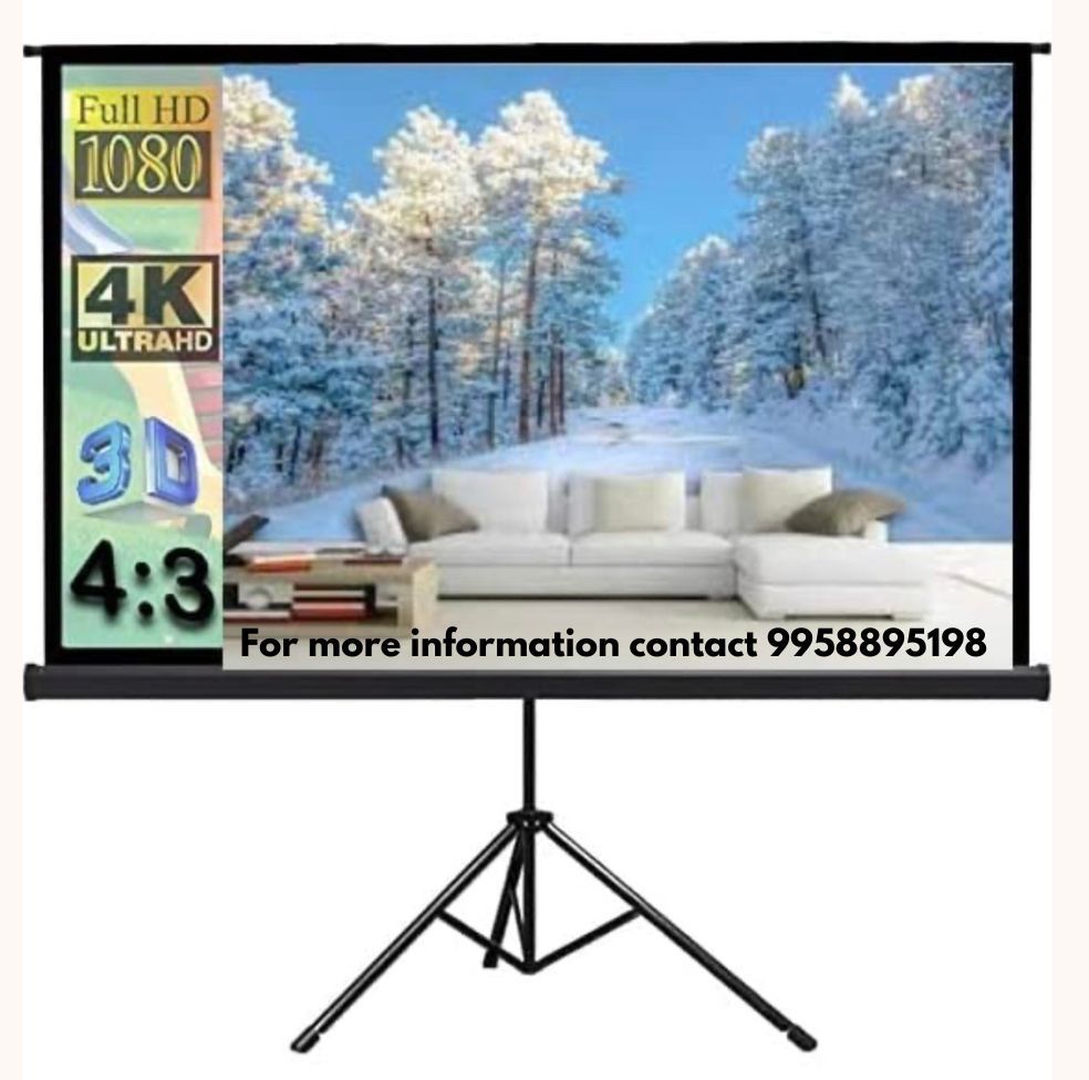 Inlight Tripod Stand Projector Screen (16:9 Format)  - Supports Ultra HD-3D-4K.